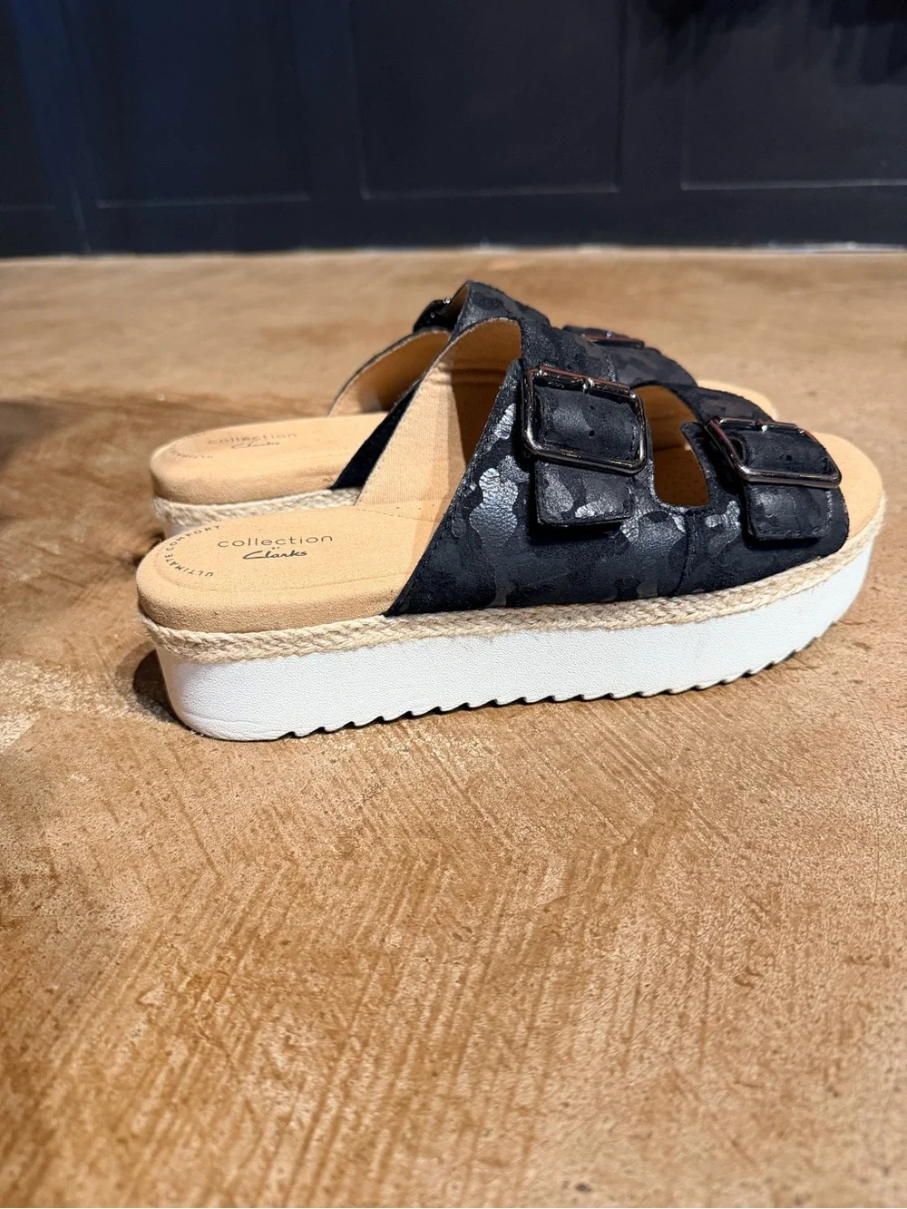 Clark’s Black Platform Sandals